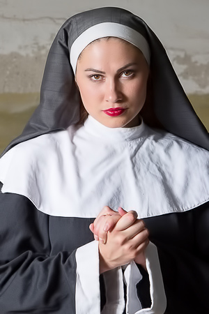 Judith Able Playful Nun Posing Naked