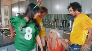 Mom Throws A Football Party! (London River, Lucas Frost) - Brazzers HD